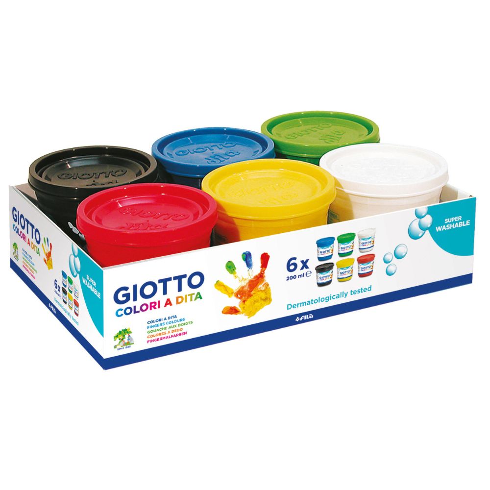 Giotto Finger Paint 6 x 200ml Set