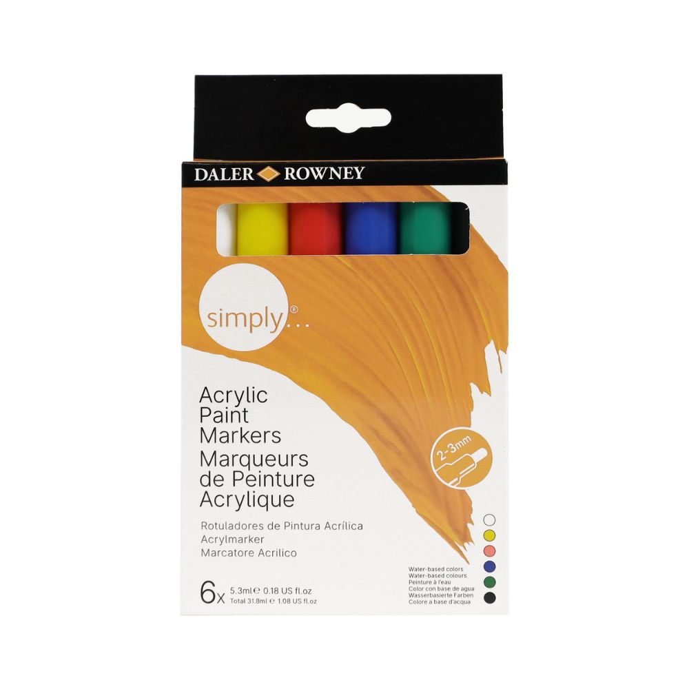 Daler Simply Acrylic Marker Set 6pcs