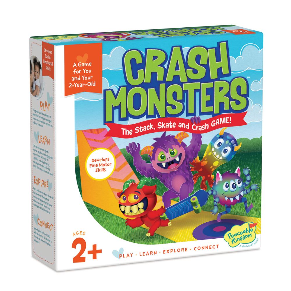 Peaceable Kingdom Crash Monsters - The Stack, Skate and Crash Game!