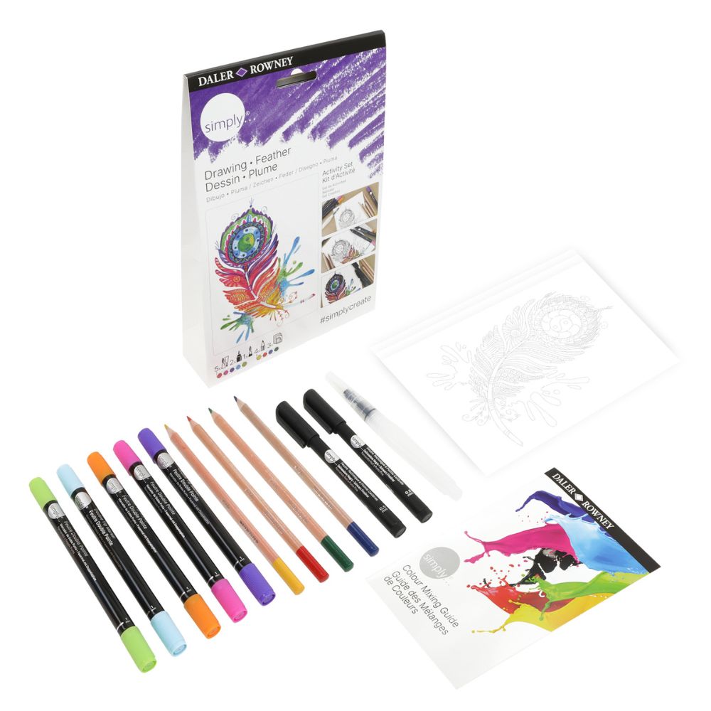 Daler Simply Drawing Feather Activity Set