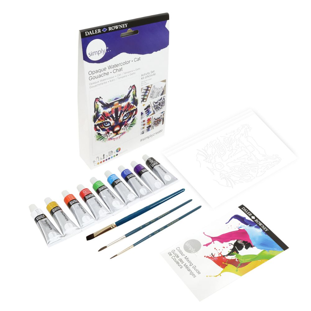 Daler Simply Gouache Cat Activity Set