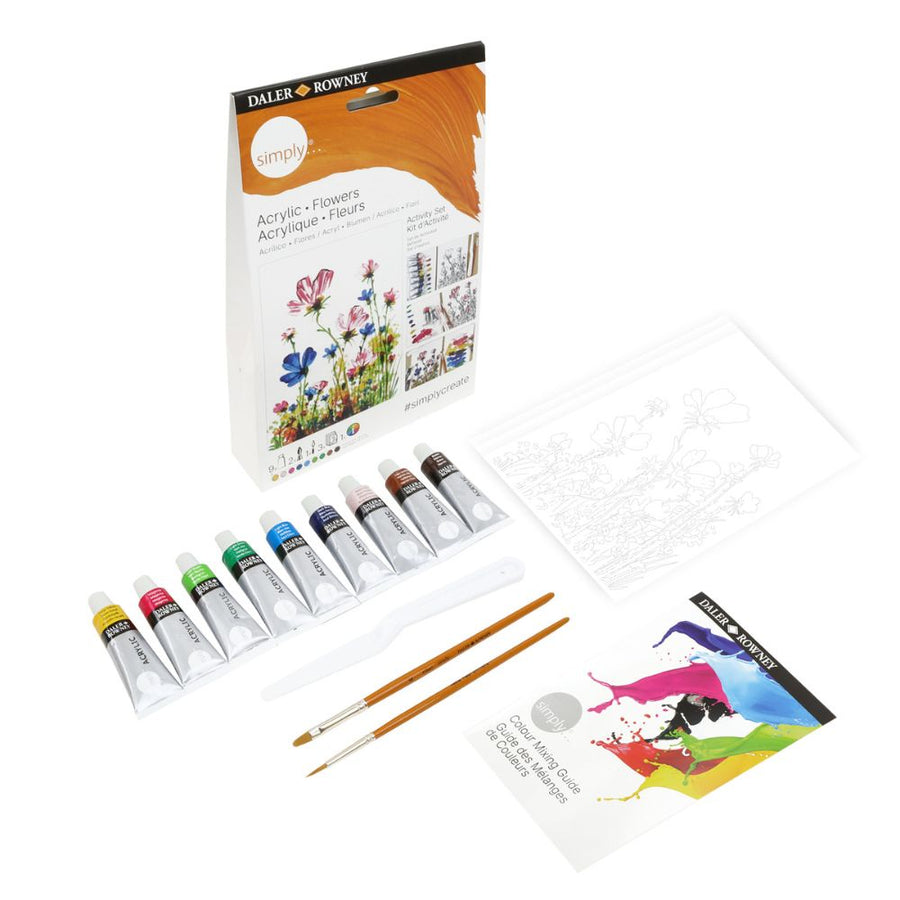 Daler Simply Acrylic Flowers Activity Set