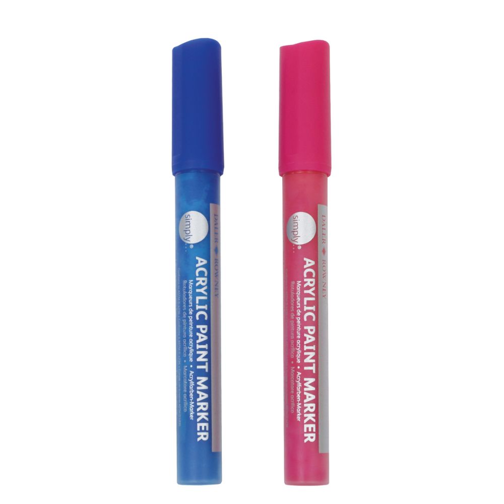 Daler Simply Acrylic Marker Set Pink/Blue 2pcs