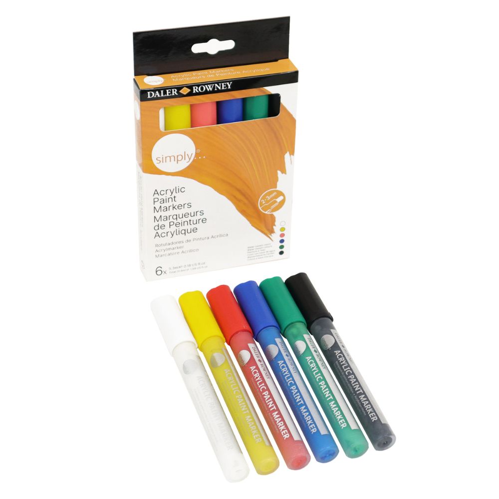 Daler Simply Acrylic Marker Set 6pcs