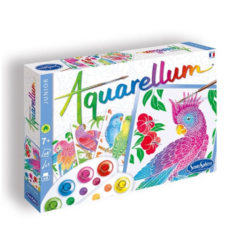 Aquarellum Junior Parrots - Paint by Numbers for Kids