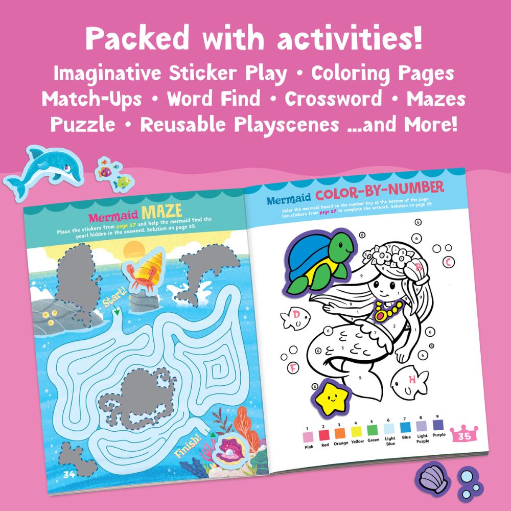 Peaceable Kingdom Activity Sticker Book - Mermaid, Princess and Fairy Friends