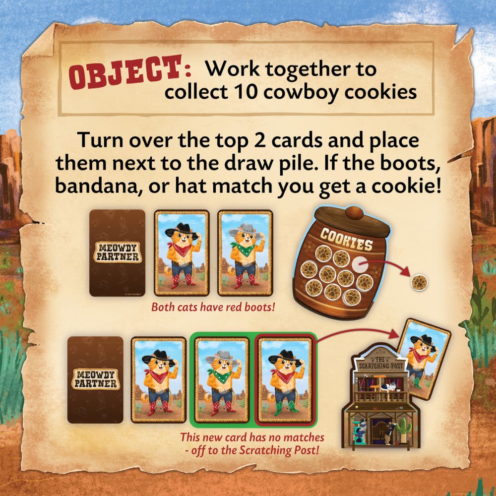 Peaceable Kingdom Meowdy Partner - The Cowboy Matching Game