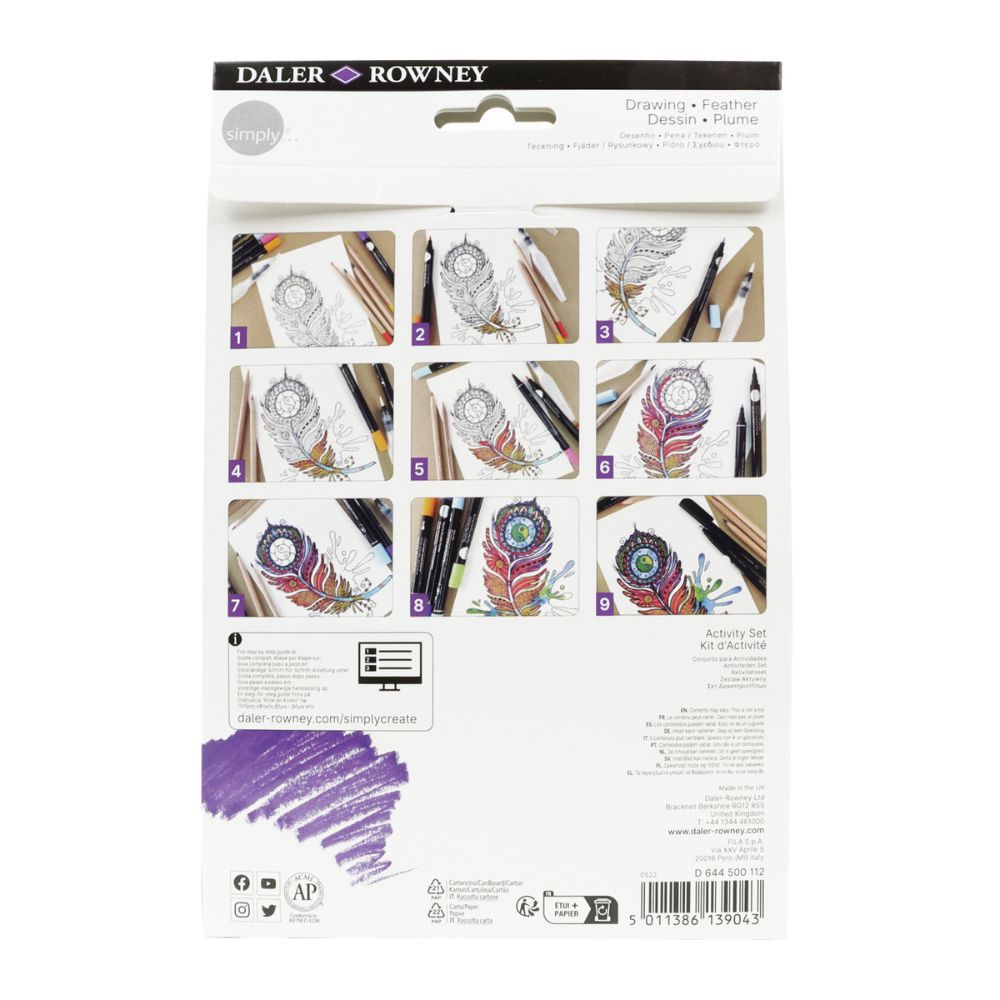 Daler Simply Drawing Feather Activity Set