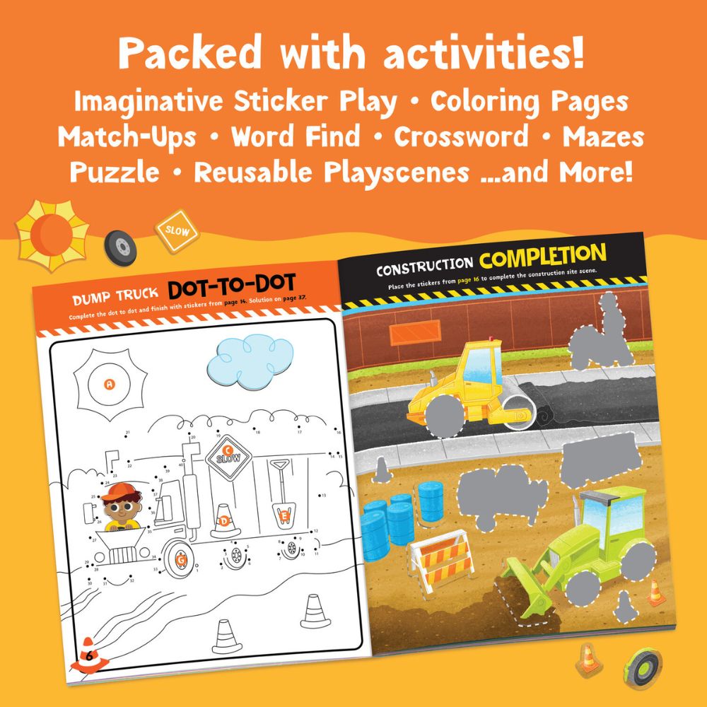 Peaceable Kingdom Activity Sticker Book - Build It! Construction