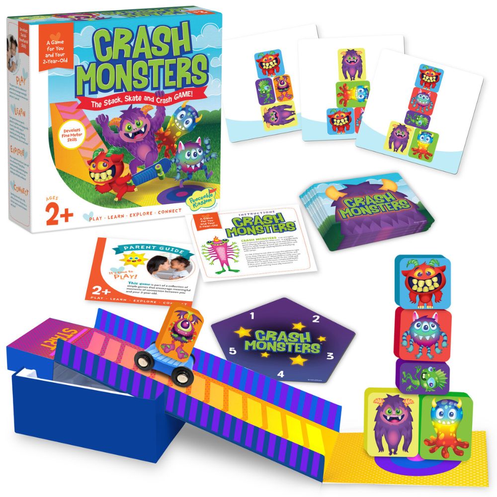 Peaceable Kingdom Crash Monsters - The Stack, Skate and Crash Game!