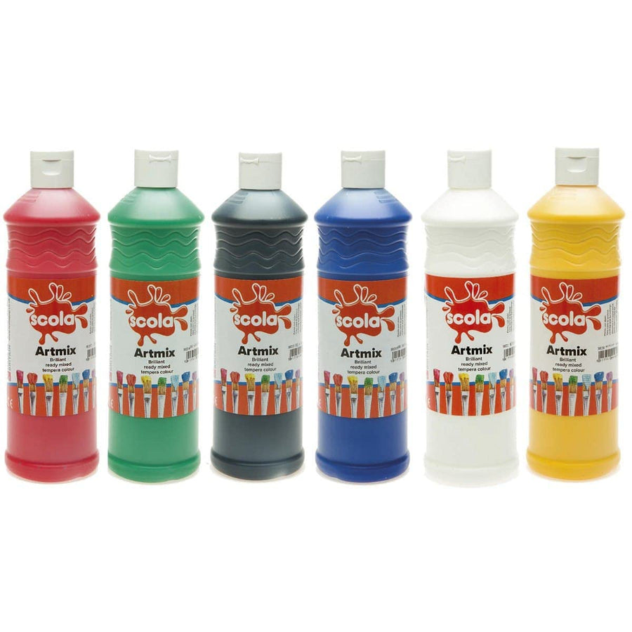 Scola Artmix 600ml Paint - box of 6 Assorted Colours