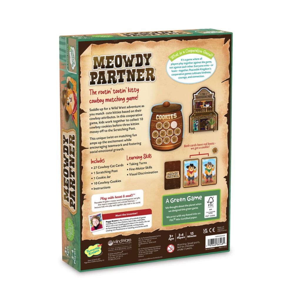 Peaceable Kingdom Meowdy Partner - The Cowboy Matching Game