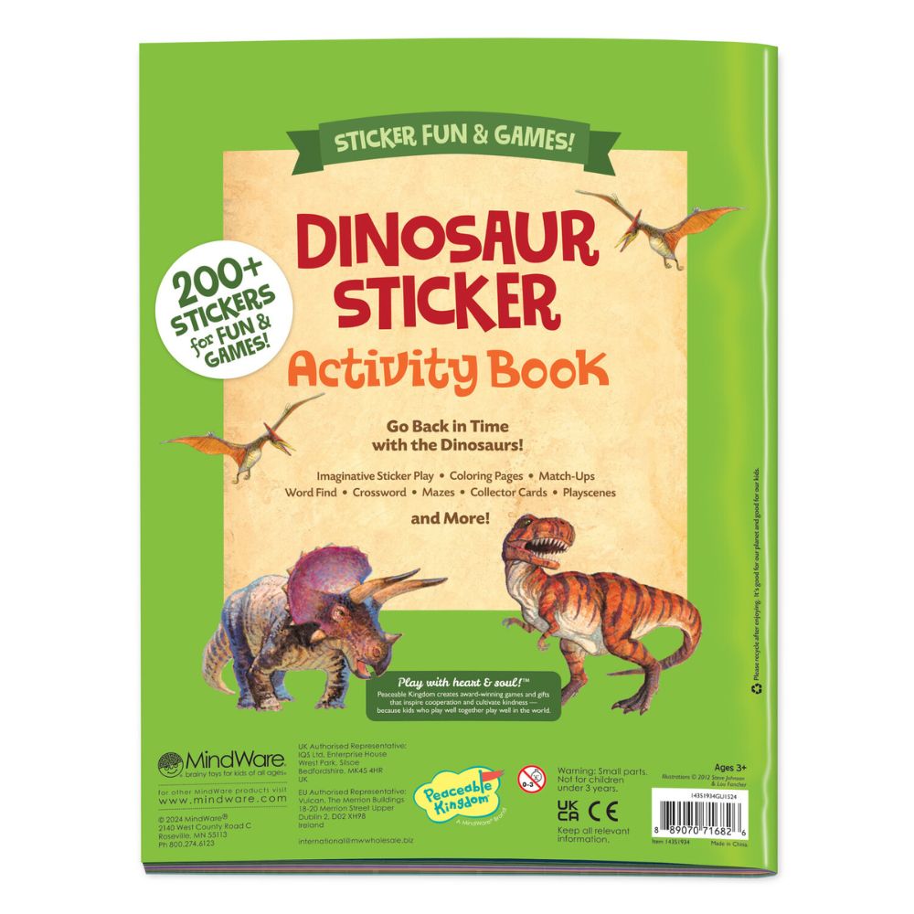 Peaceable Kingdom Activity Sticker Book - Dinosaurs