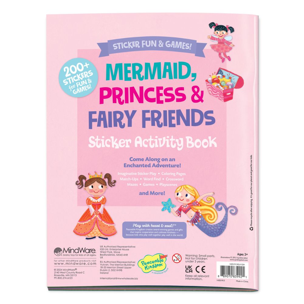 Peaceable Kingdom Activity Sticker Book - Mermaid, Princess and Fairy Friends