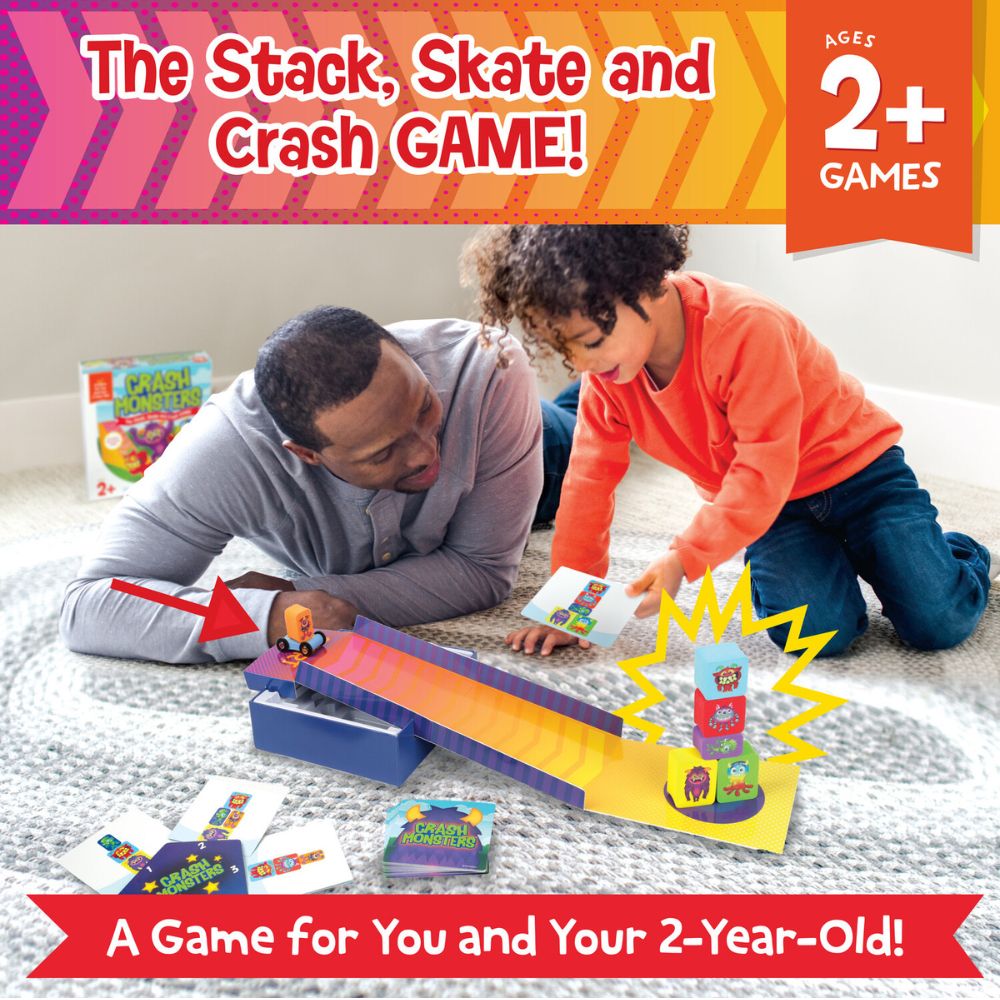 Peaceable Kingdom Crash Monsters - The Stack, Skate and Crash Game!