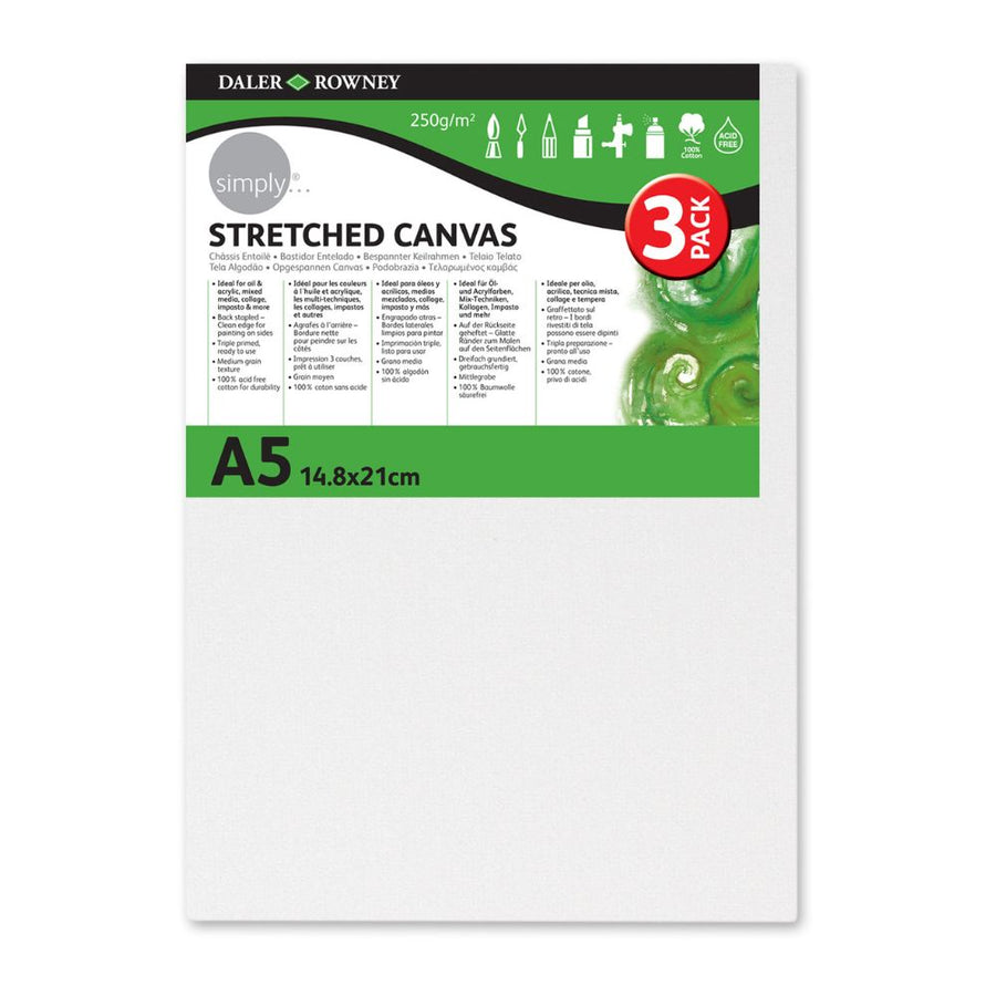 Daler Simply Canvas 3pk - A5 14.8 x 21cm