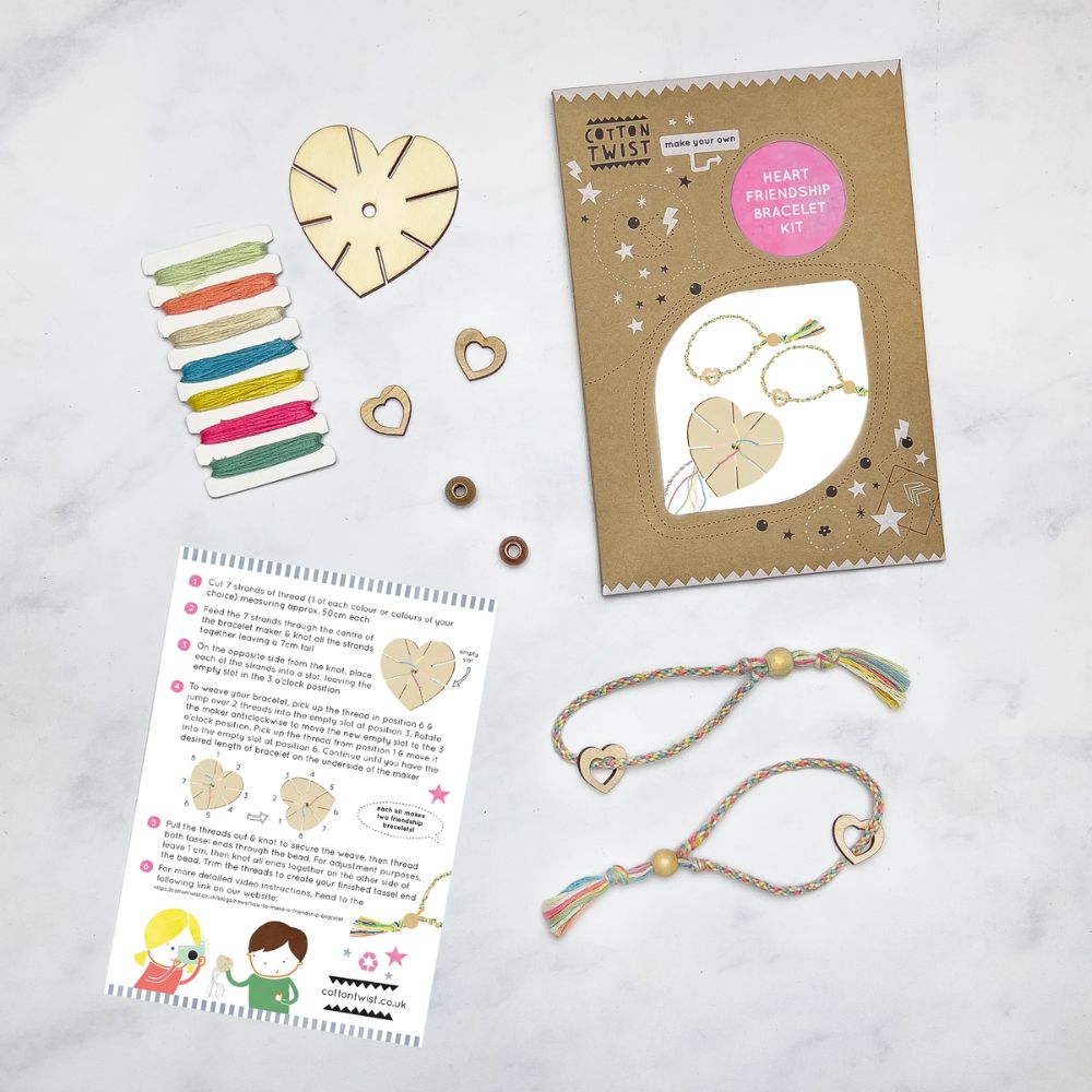 Cotton Twist Heart Friendship Bracelet Kit