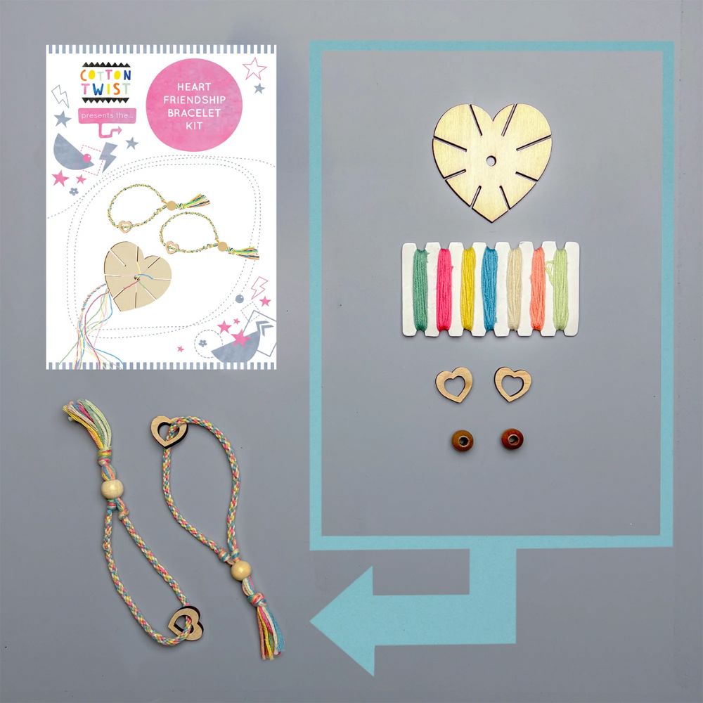 Cotton Twist Heart Friendship Bracelet Kit