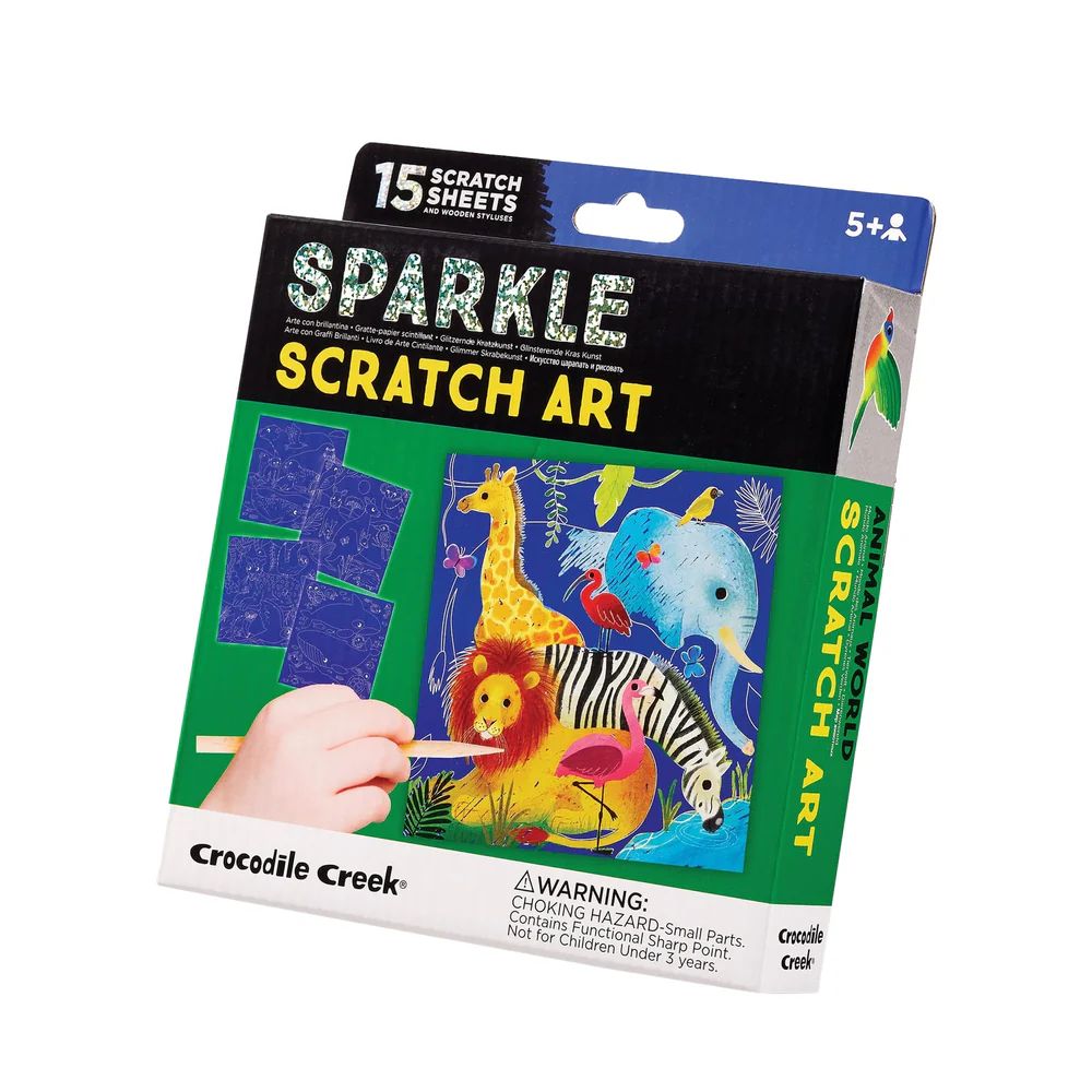 Crocodile Creek Sparkle Scratch Art - Animals