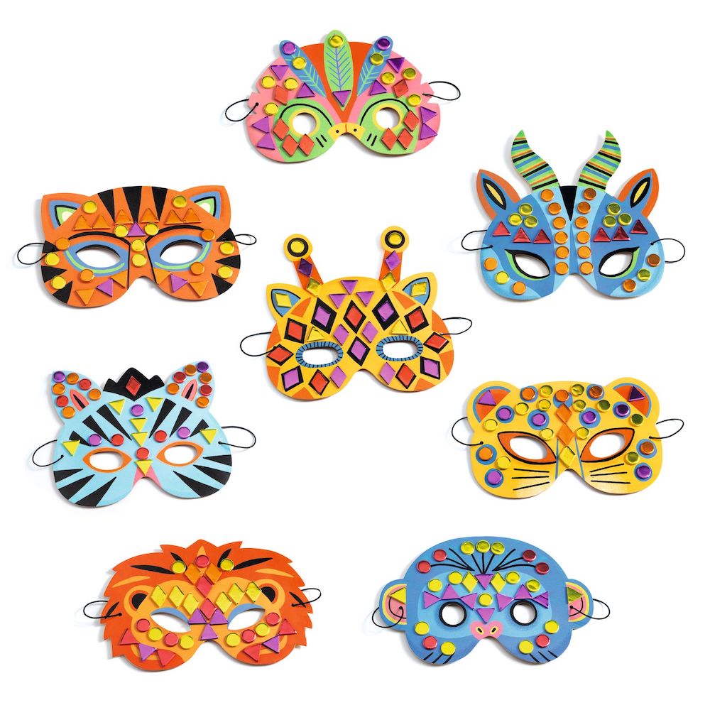 Djeco Do It Yourself - 8 Mosaic Masks to Decorate Jungle