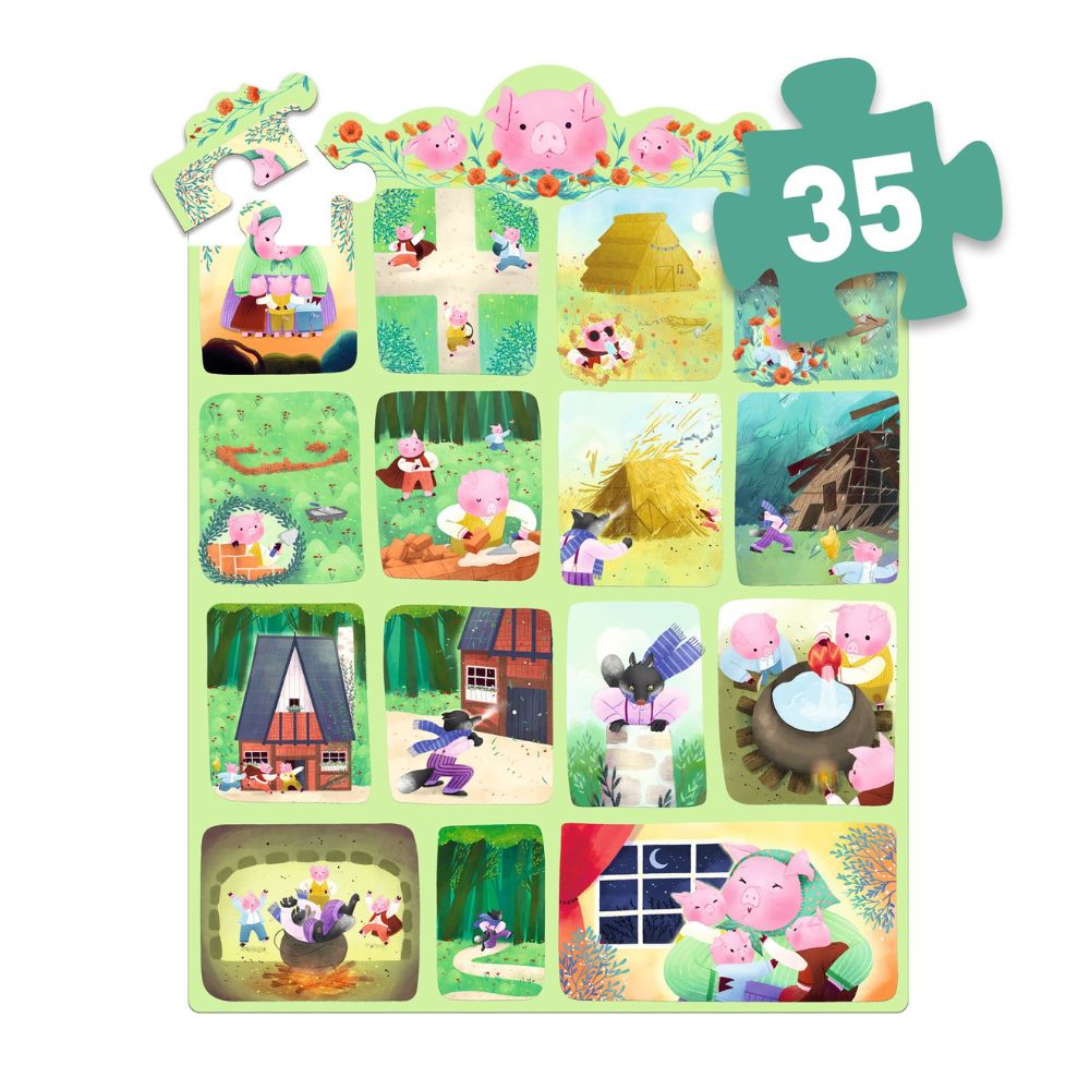 Djeco Story Puzzle Three Little Pigs DJ07051 1000 x 1000