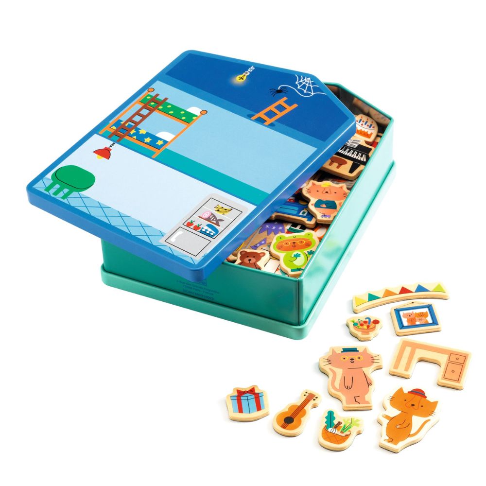 Djeco InZeBox InZeHouse - Wooden Magnetics Game