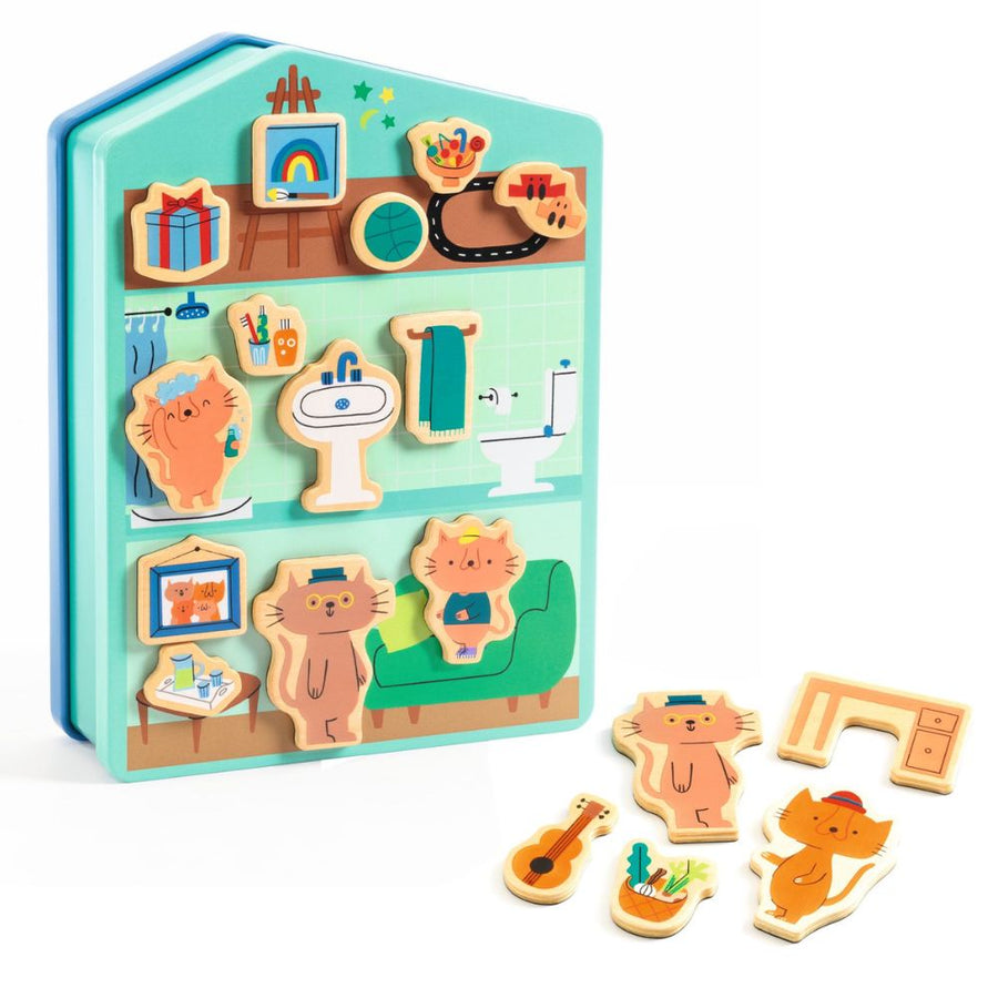 Djeco InZeBox InZeHouse - Wooden Magnetics Game