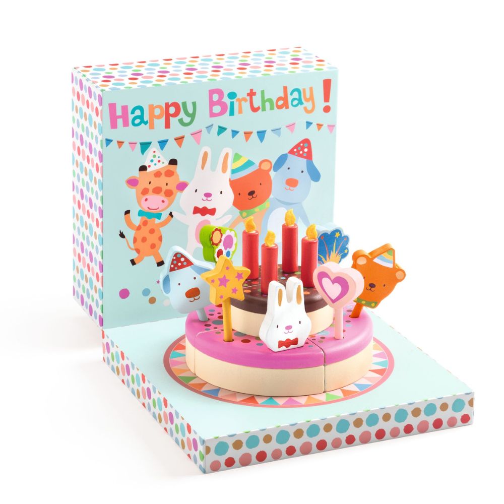 Djeco Happy Birthday Wooden Birthday Cake DJ05512