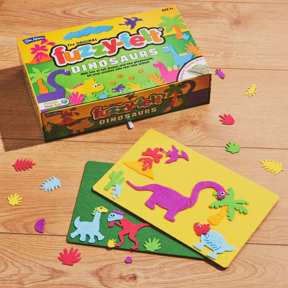 Fuzzy Felt Dinosaurs - Bumper Drawer Box