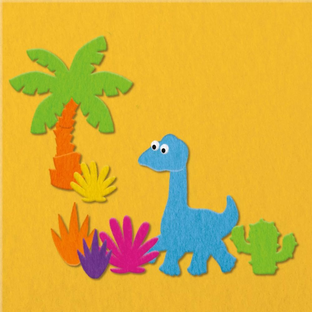 Fuzzy Felt Dinosaurs - Bumper Drawer Box