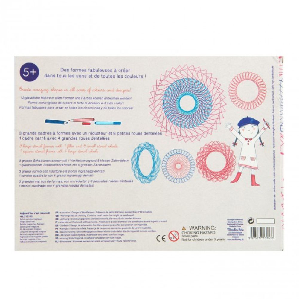 Moulin Roty Magic Spirals Set - Spirograph Set 1000 x 1000