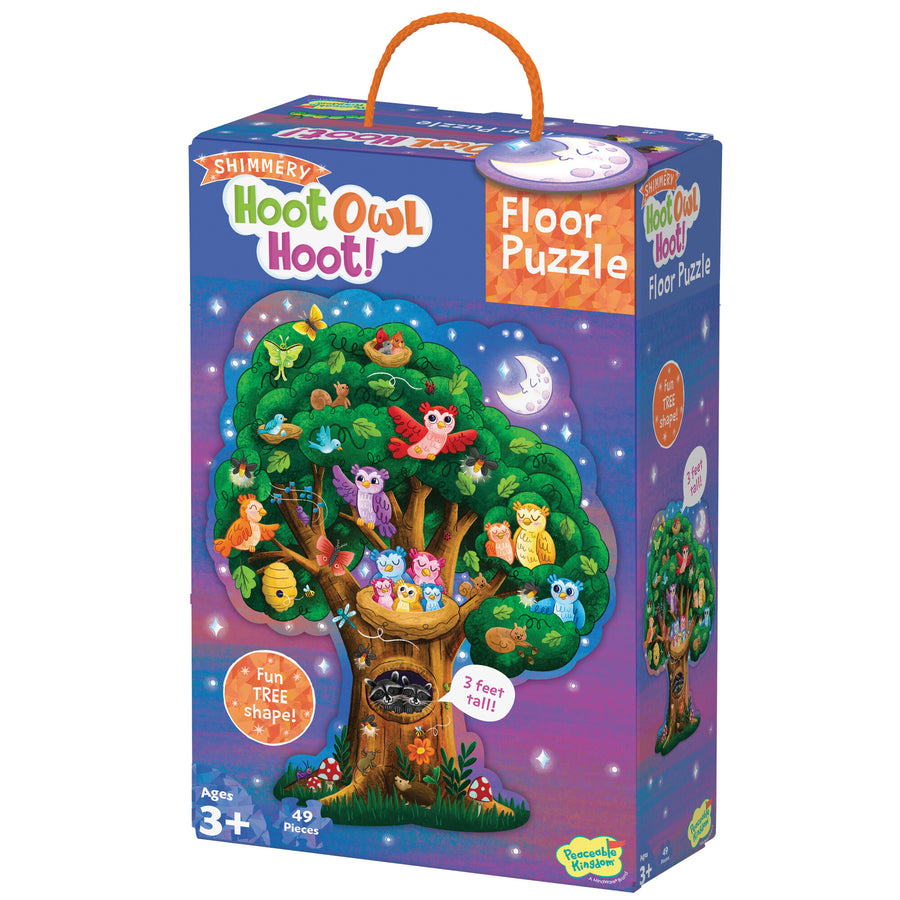 Peaceable Kingdom - Hoot Owl Hoot Shimmery Floor Puzzle