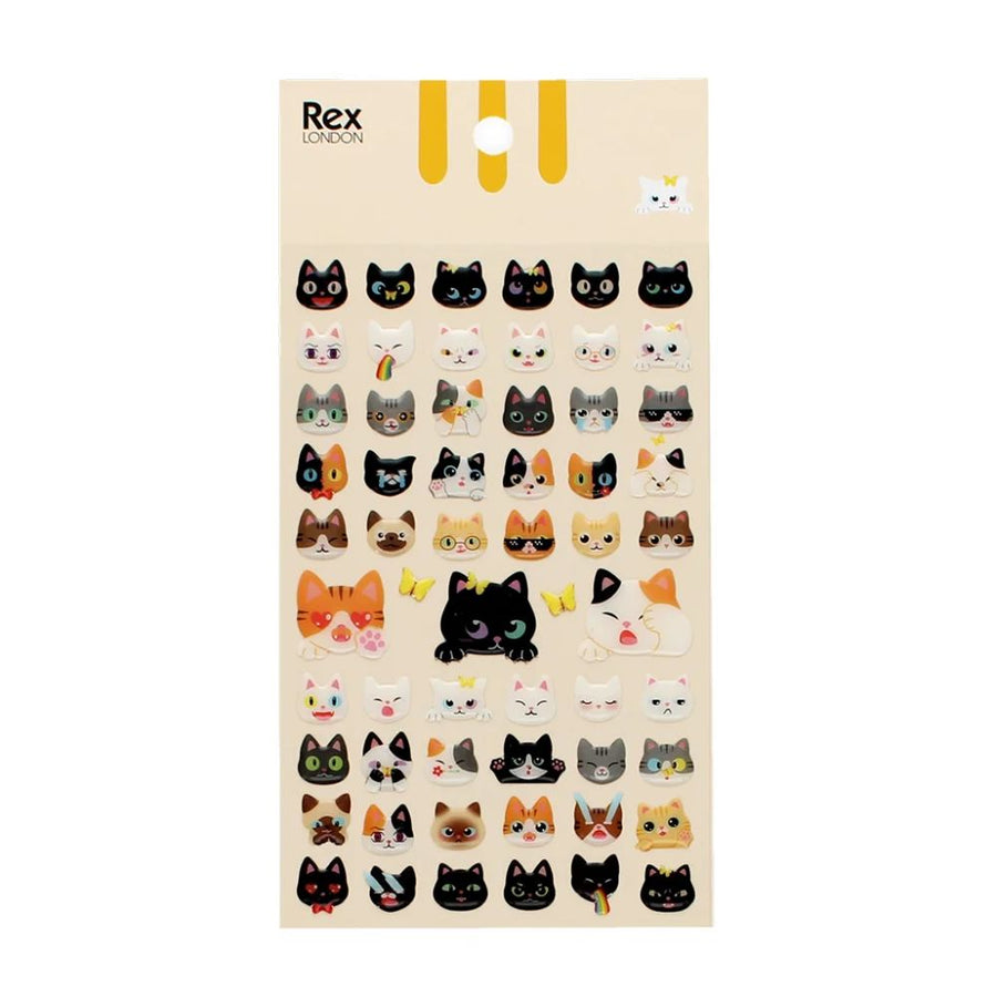 Rex London 3D Puffy Stickers - Quirky Cats