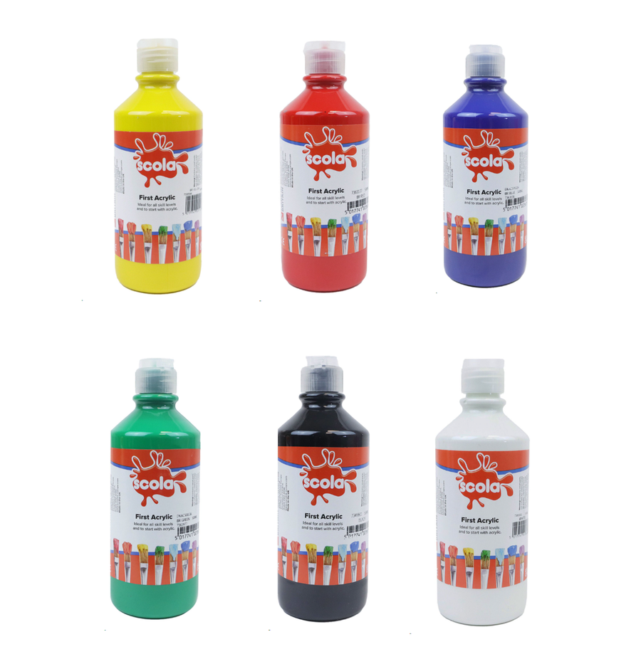 Scola First Acrylic Starter Paints 500ml - Various Colours