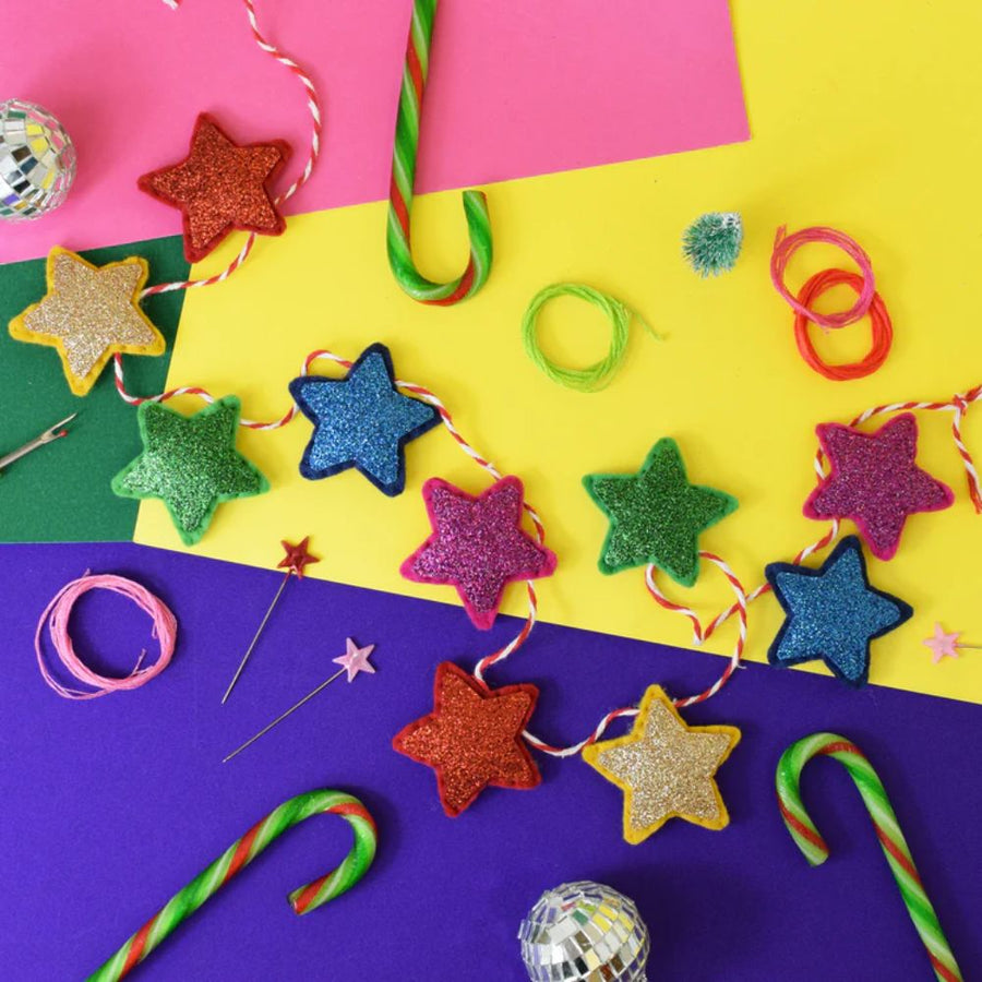 The Make Arcade Sparkly Star Christmas Garland Sewing Kit