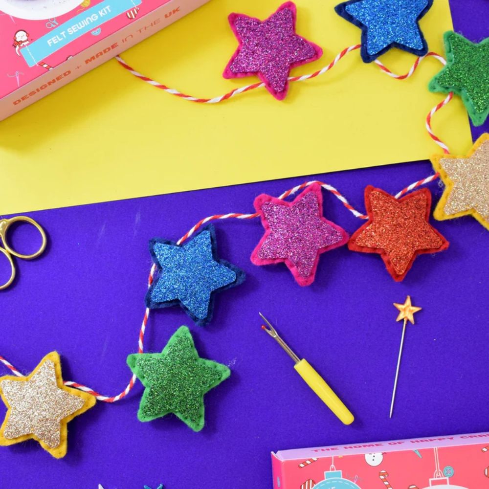 The Make Arcade Sparkly Star Christmas Garland Sewing Kit