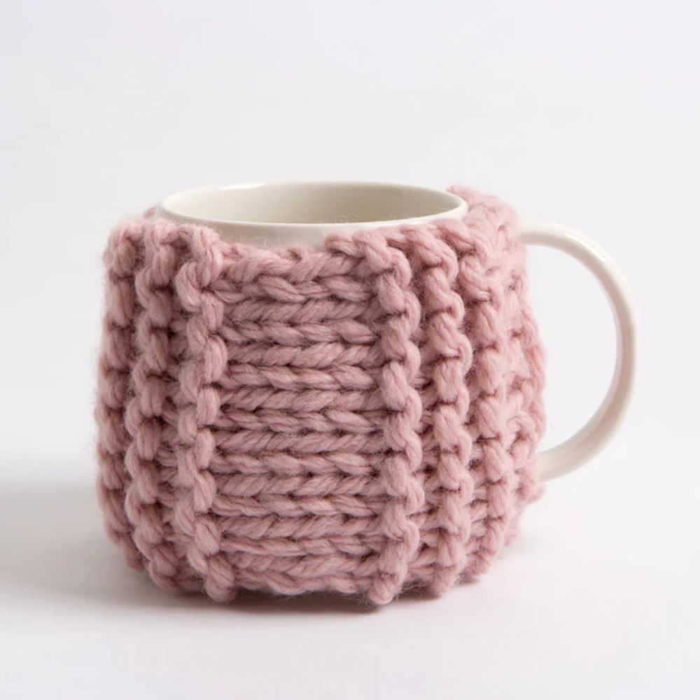 Wool Couture - Ribbed Cup Cosy Knitting Kit - Rose Quartz