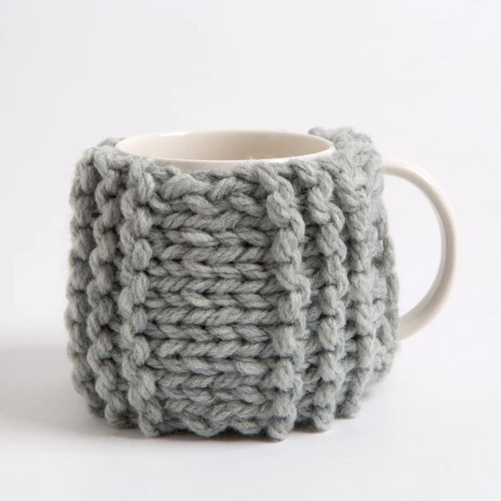 Wool Couture - Ribbed Cup Cosy Knitting Kit - Slate Grey