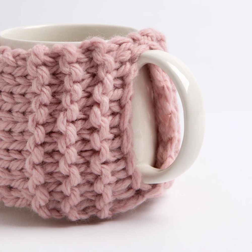 Wool Couture - Ribbed Cup Cosy Knitting Kit - Rose Quartz