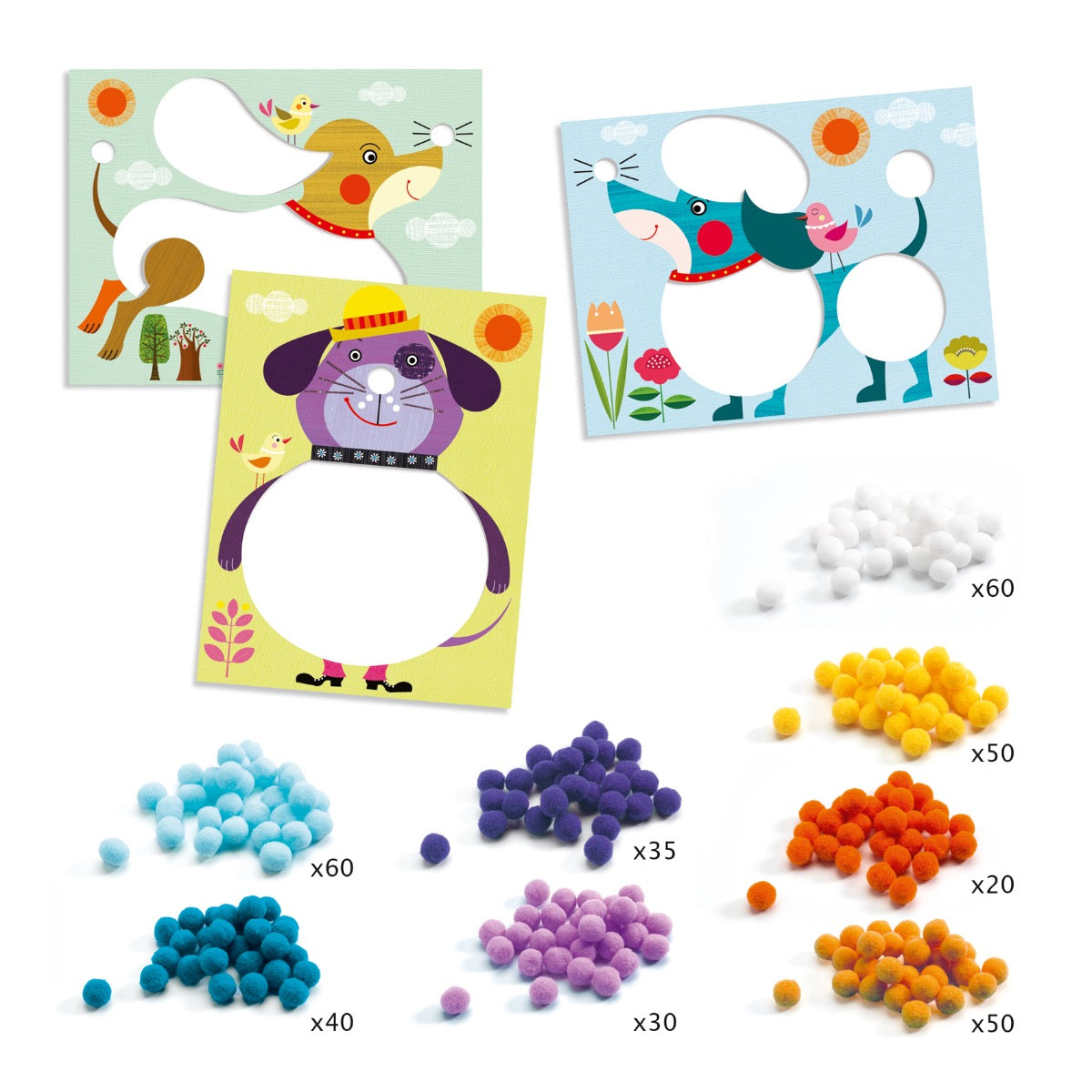 Pompom Dogs To Stroke DJ09867 | Djeco Art Kits | Crafts4kids - Default ...